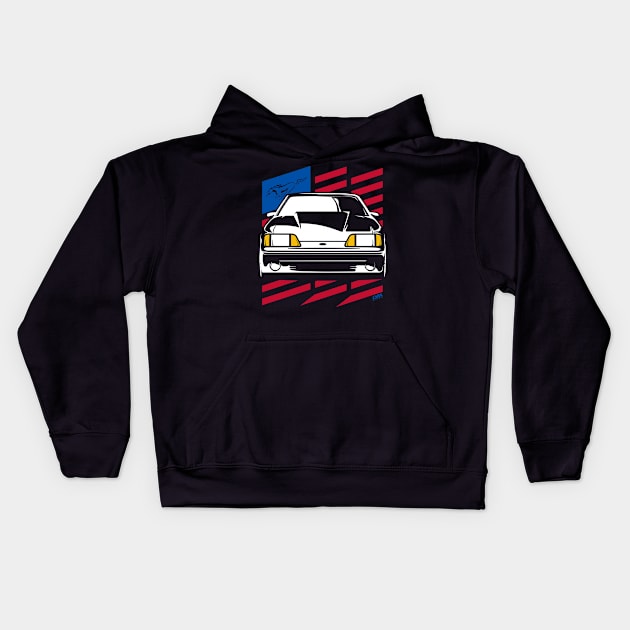 Foxbody Ford Mustang GT US Flag Kids Hoodie by LYM Clothing